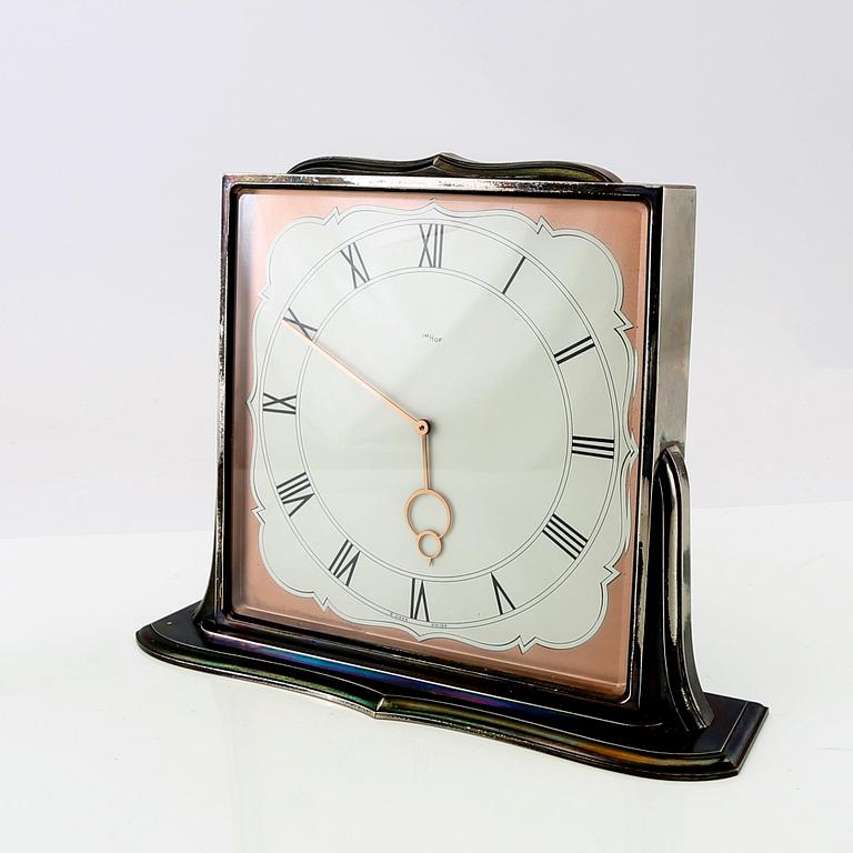 Table clock, Imhof, Switzerland, 1950s.