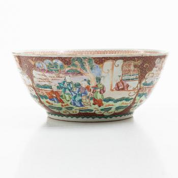 A famille rose punch bowl, Qing dynasty, 19th century.