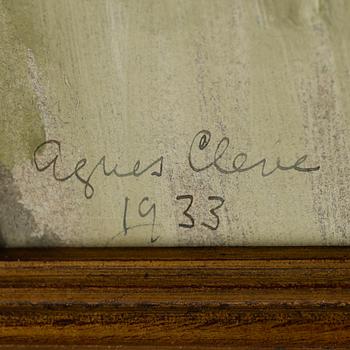 AGNES CLEVE, olja på pannå, signerad och daterad 1933.