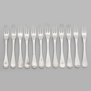 A set of twelve Swedish silver dinner-spoons, mark of Johan Leffler, Falun 1781 and 1794.