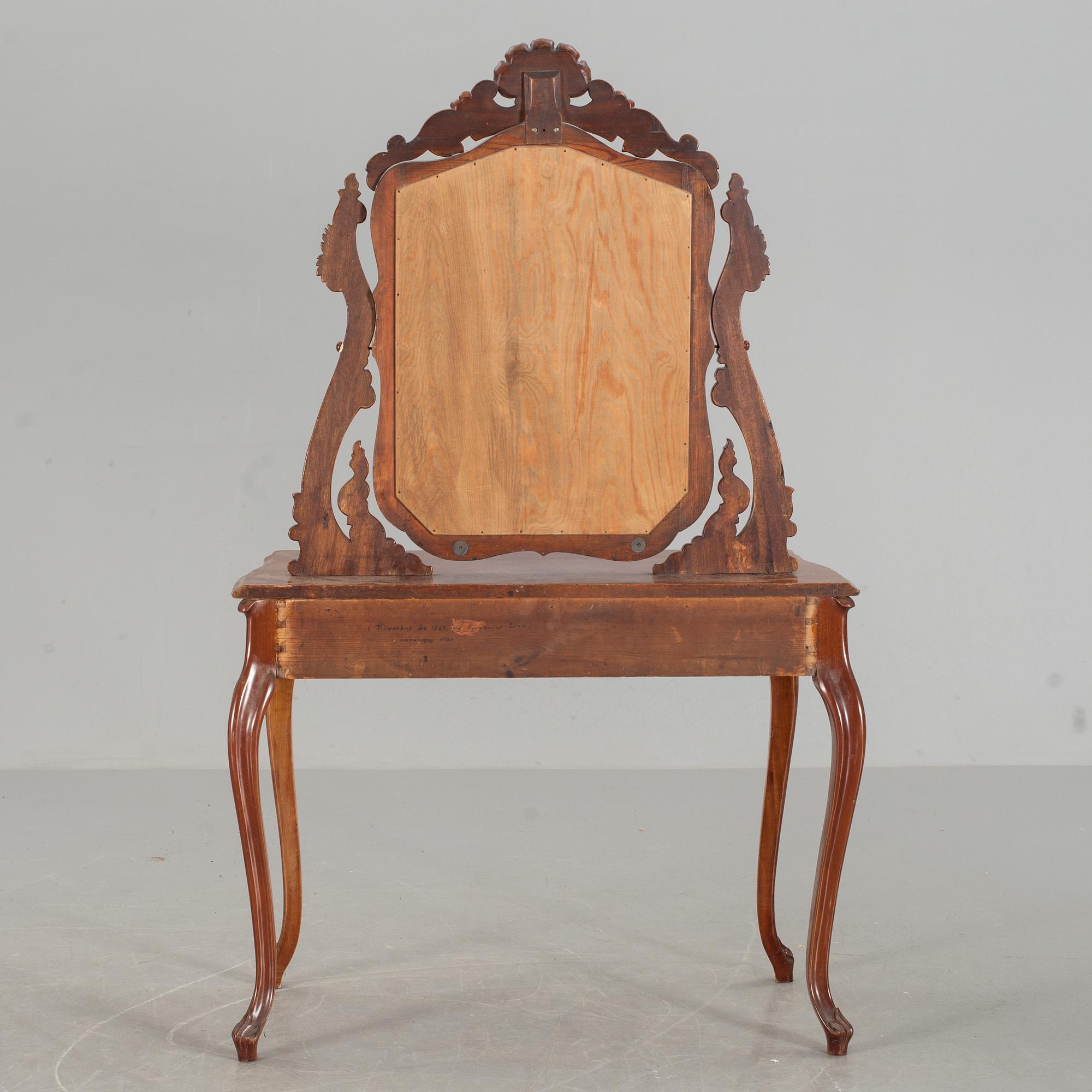 TOILETTBORD, nyrokoko, daterad 1868.