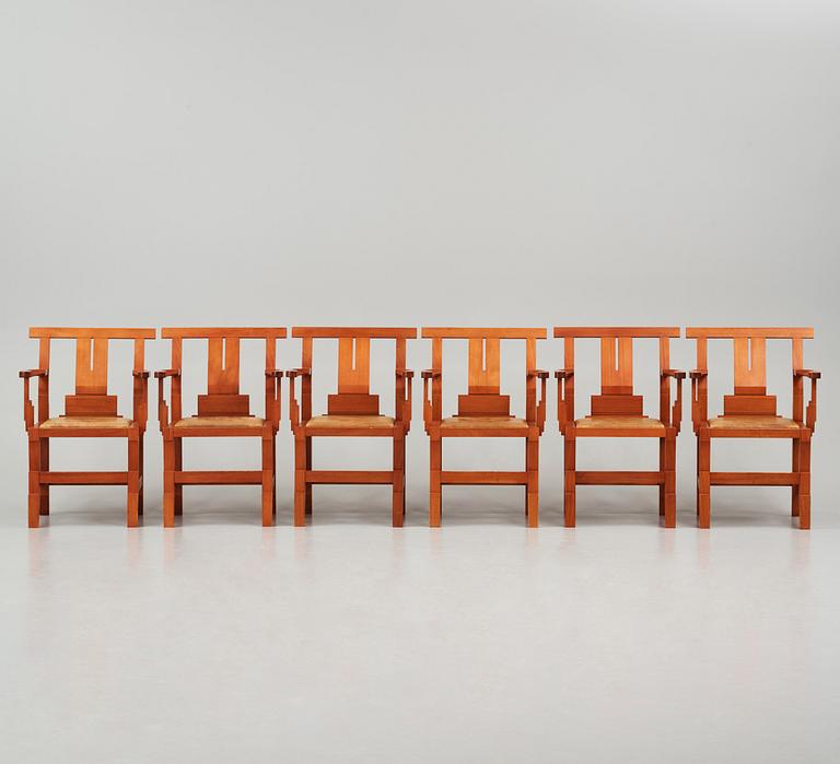 John Kandell, a set of six "Solitär" chairs, Källemo, Värnamo post 1985.