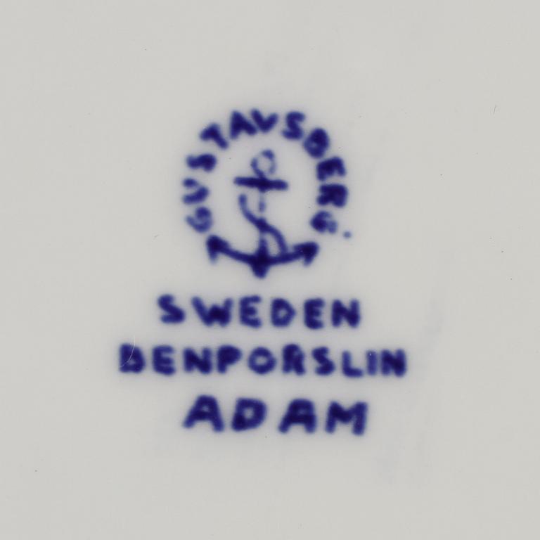 SERVISDELAR, 8 st, benporslin, "Adam", Stig Lindberg, Gustavsberg, tillverkningsår 1959-74.