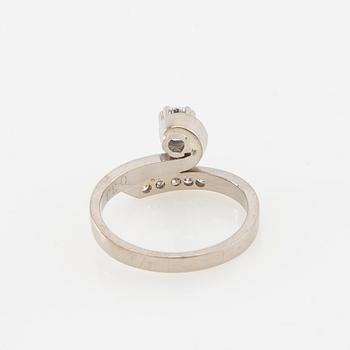 Bo Cedstam, Ring 18K vitguld med diamanter, Stockholm 1975.