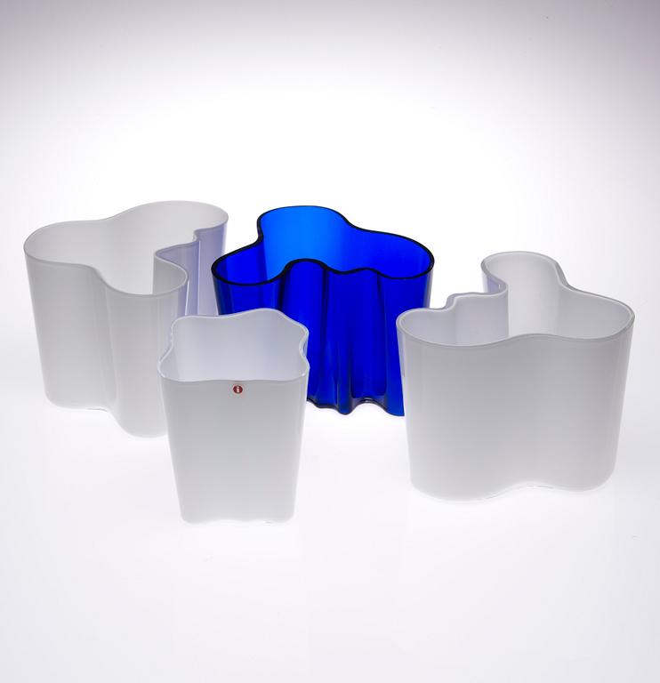 VAS, 4 st, glas, Alvar Aalto, Iittala, 2000-tal.