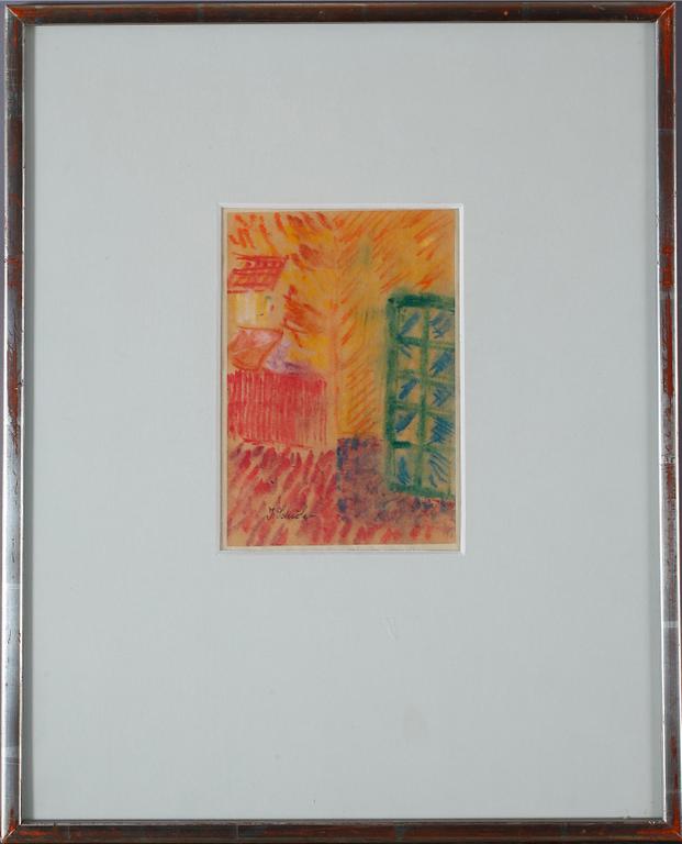 INGE SCHIÖLER, pastel, signed.