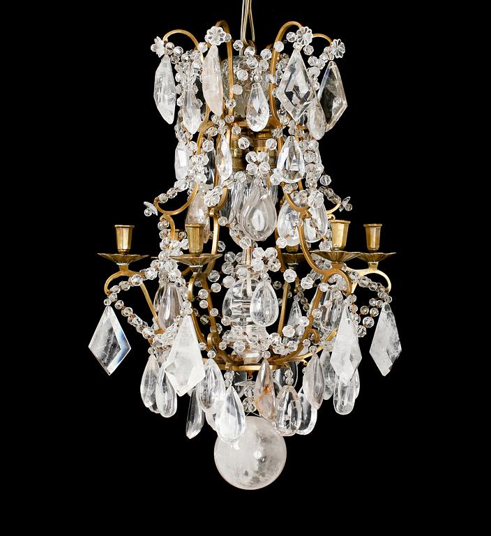 LJUSKRONA, rokokostil, 1800-/1900-tal. Höjd ca 60 cm.