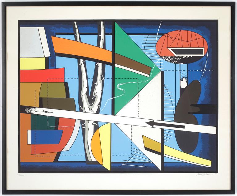 ALBERT JOHANSSON, färgserigrafi. Signerad och daterad -75, numrerad 3/200.