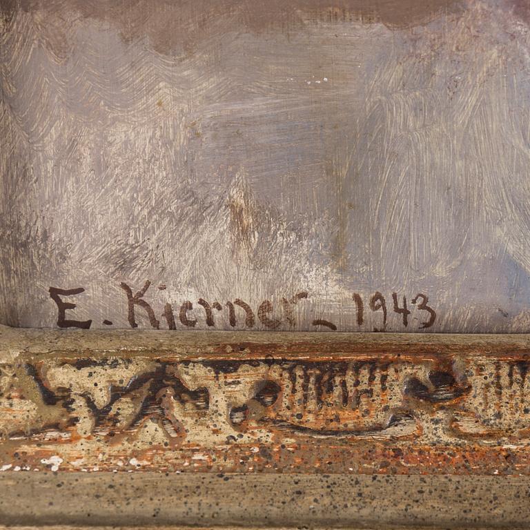 ESTHER KJERNER, olja på masonit, signerad E. Kjerner och daterad 1943.