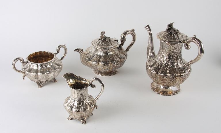 KAFFE- OCH THESERVIS, 4 del, England,
1800-tal, div mästare.