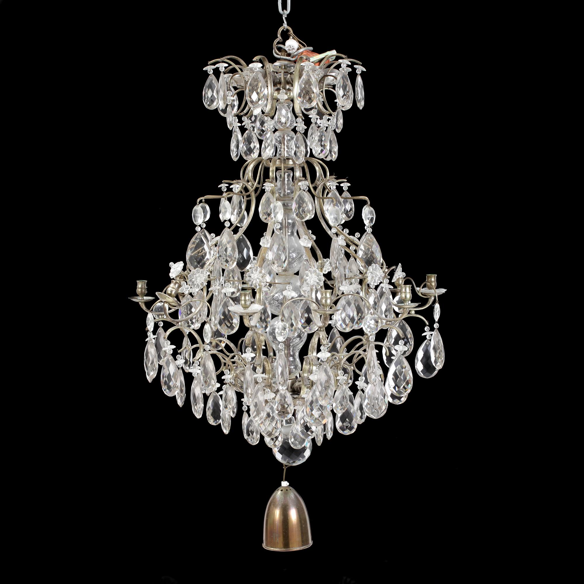 LJUSKRONA, barockstil, 1900-tal. Höjd ca 100 cm.