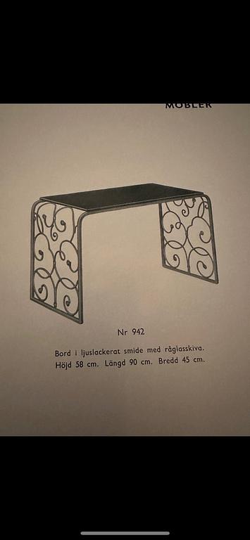 Tor Wolfenstein, possibly, a Swedish Modern table from Robert Ditzinger AB, executed by Bjerkås-Armatur, 1930-40s.