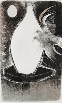 POSTER, litography, plate signed T. Wirkkala. Oy Tilgmann Ab, mid-20th century.