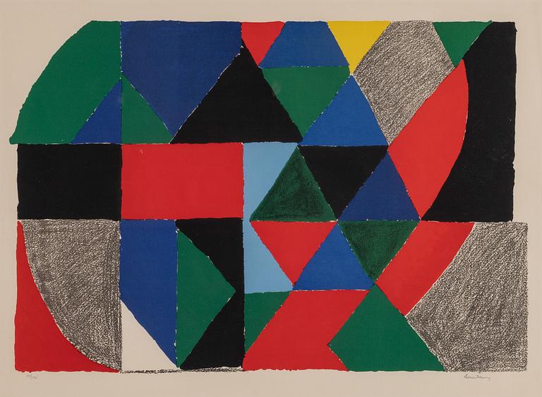 SONIA DELAUNAY, lithograph in colours, signed 10/125.