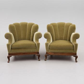 FÅTÖLJER, 1 par, 1900-talets första hälft.