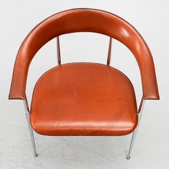 A set of three arm-chairs by G Vegni and G Gualterotti, 'P40', Fasem, 1980's.