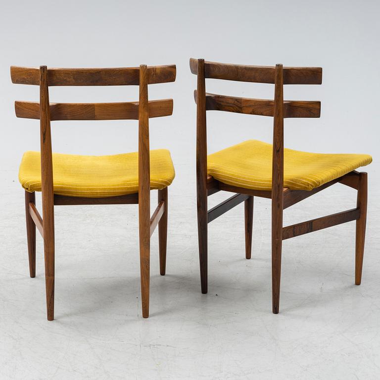 Poul Hundevad & Kai Winding, stolar 4 st, Hundevad & Co, Danmark, 1960-tal. Matbord, Danmark, 1960-tal.
