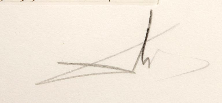 Salvador Dalí, drypoint etching signed and numberad 27/150.