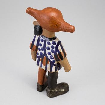 A stoneware figurine by Lisa Larson for Gustavsberg, Pippi Långstrump, produced 1969-1971.