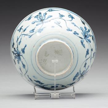 A blue and white bowl, Ming dynasty (1368-1644).