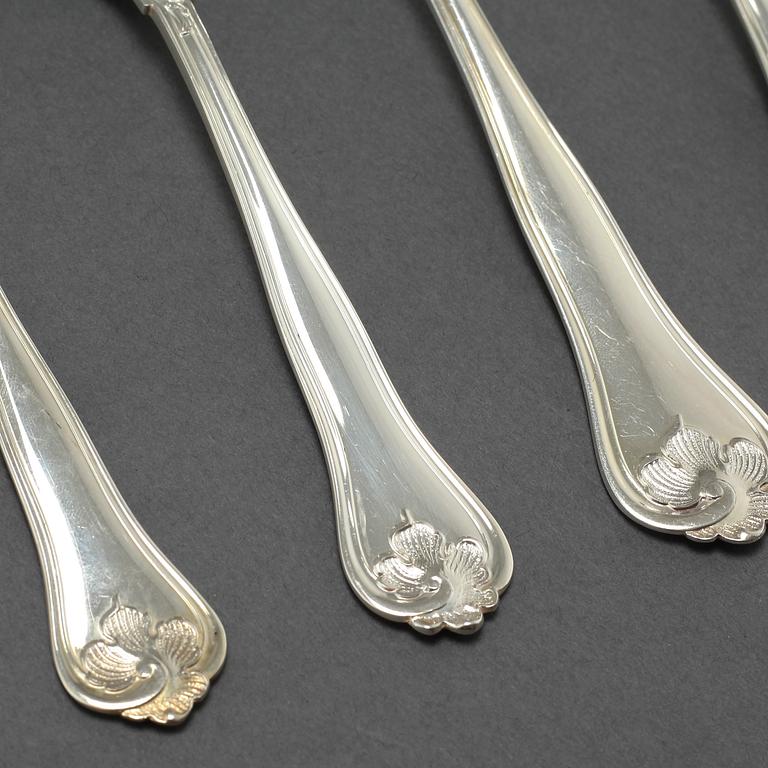 A set of silverware of 66 pcs with Swedish import markings.