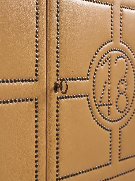 Otto Schulz, a Swedish Modern oak and faux leather bar cabinet, Boet, Gothenburg, 1948.