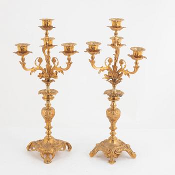 A pair of Louis XV-style candelabras, second half of the 19th century.