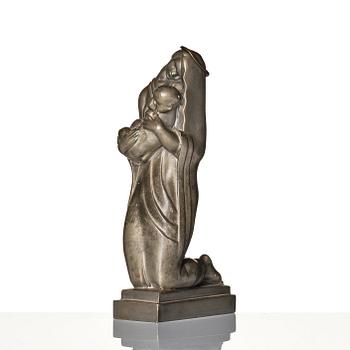 Thorwald Alef, a pewter sculpture "The Madonna with Child", model "1137", Firma Svenskt Tenn, Stockholm 1929.