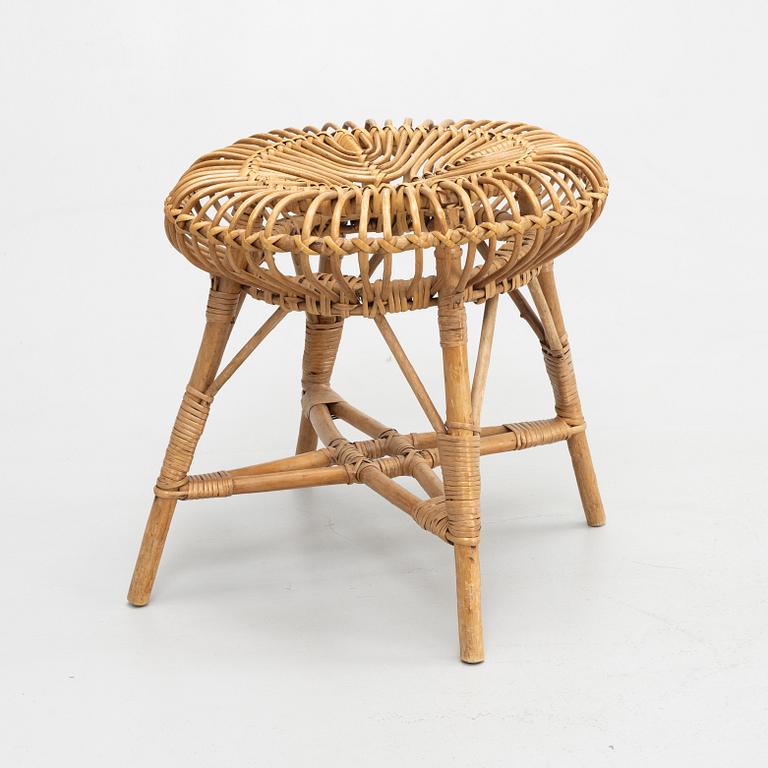 Franco Albini, attributed to. A bamboo and rattan stool.