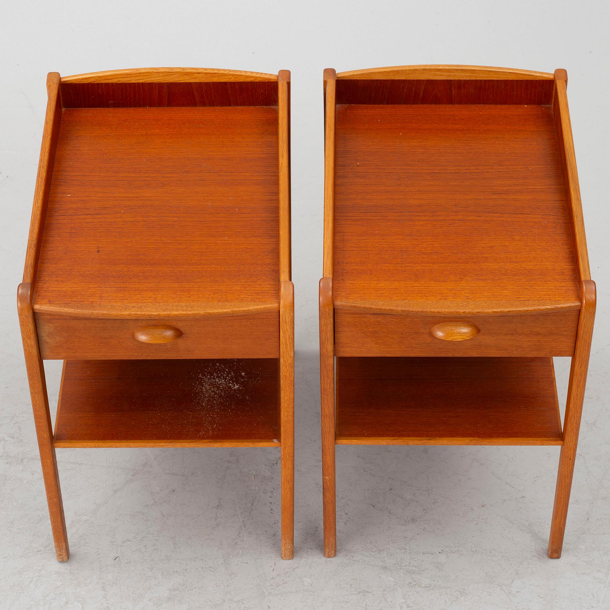 Bedside tables, a pair, second half of the 20th century.