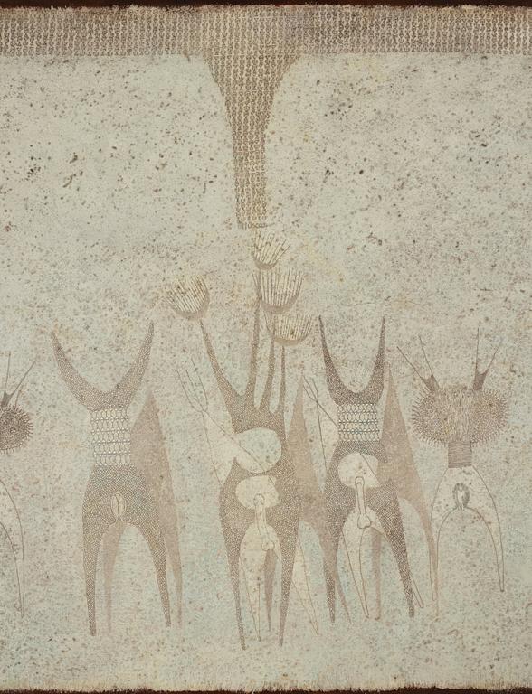 THEA EKSTRÖM, blandteknik på papper lagd på pannå, signerad och daterad 9 VI 65.