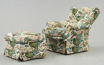 FÅTÖLJ med FOTPALL, 1900-talets andra hälft.