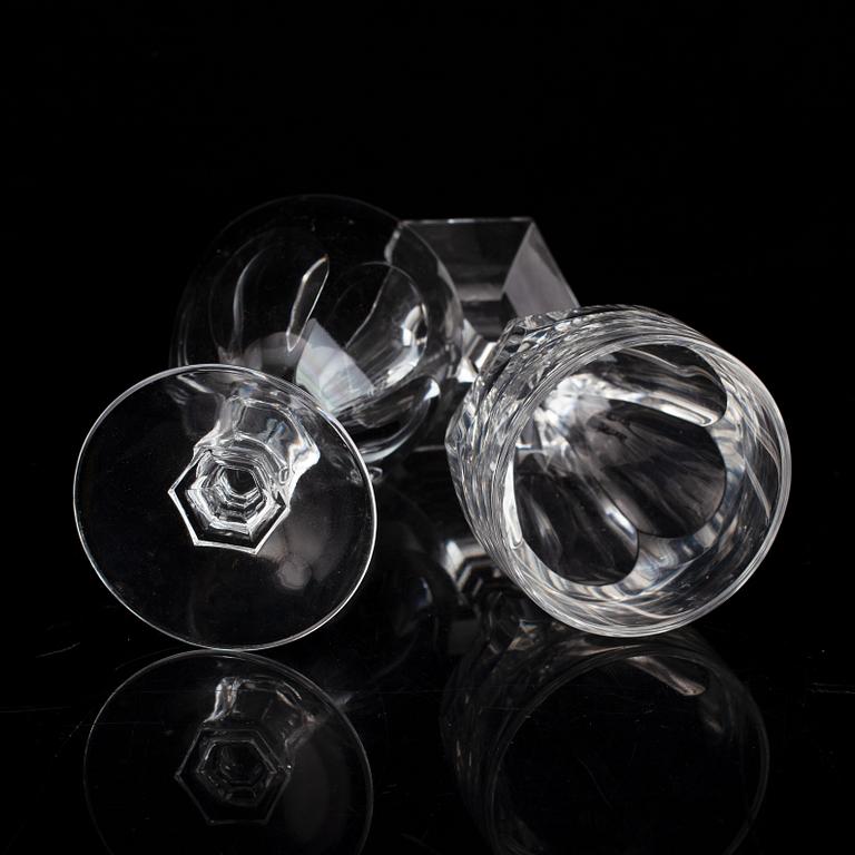 A glass service, 20th Century, presumably Orrefors. (61 pieces).