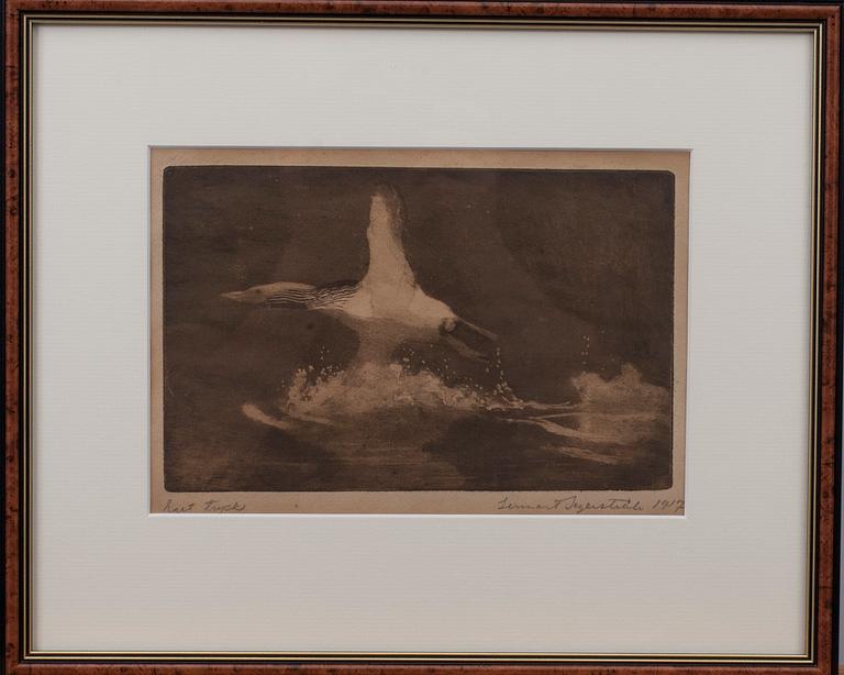 LENNART SEGERSTRÅLE, etsning, signerad och daterad 1917, eget tryck.