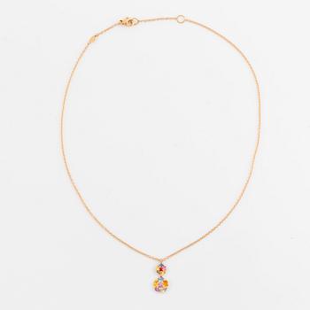 Patrik af Forselles, halsband guld med multifärgade safirer och briljantslipade diamanter.