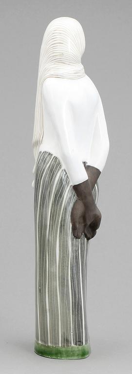 FIGURIN, stengods, Mari Simmulson, Upsala Ekeby, 1950-tal. Sign.