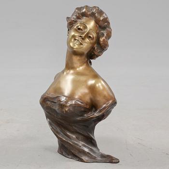 GEORGES VAN DER STRAETEN, skulptur, brons, signerad samt märkt Société de Bronzes de Paris. 1900-talets andra hälft.