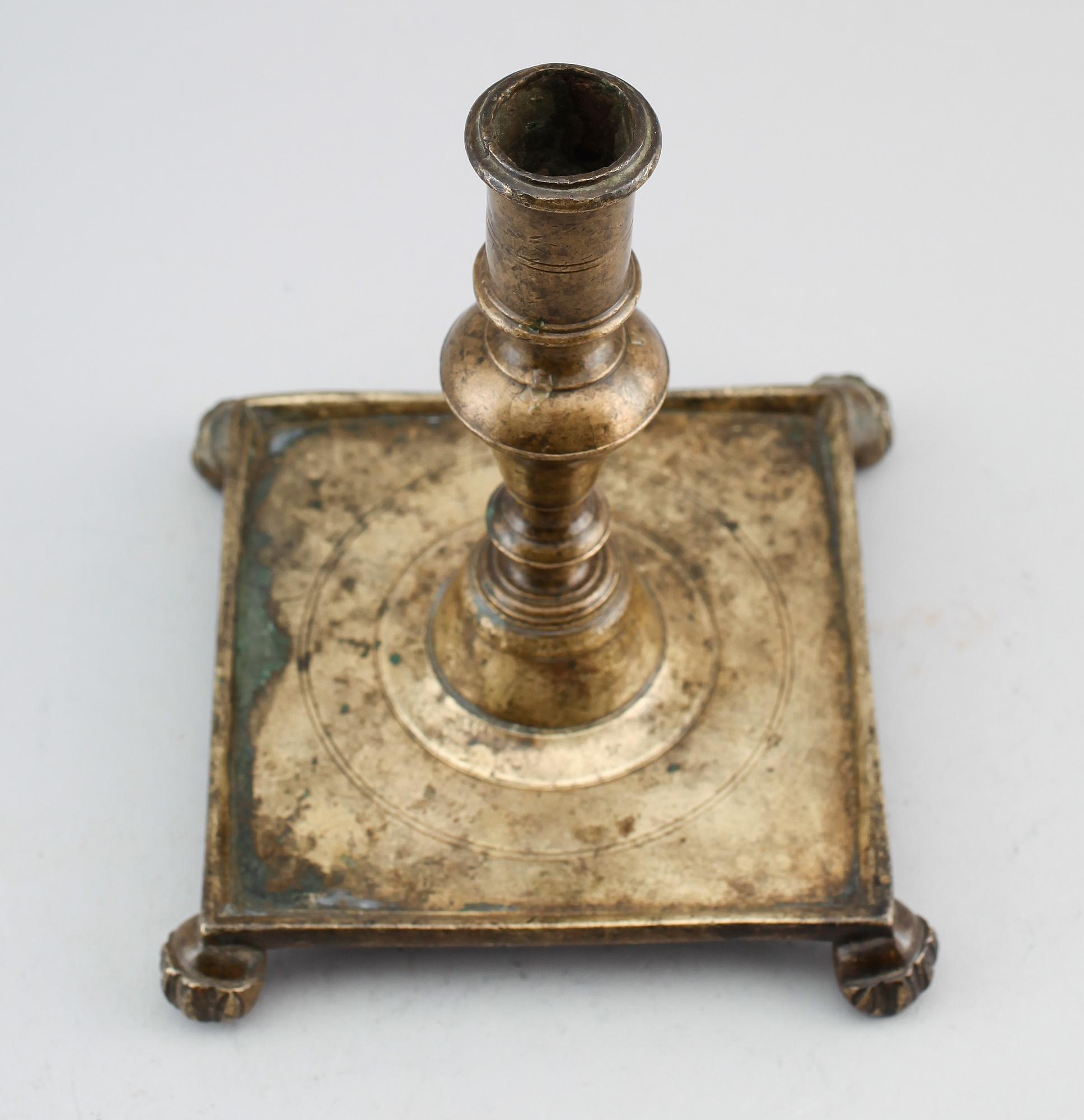 LJUSSTAKE, mässing, 1600-tal.