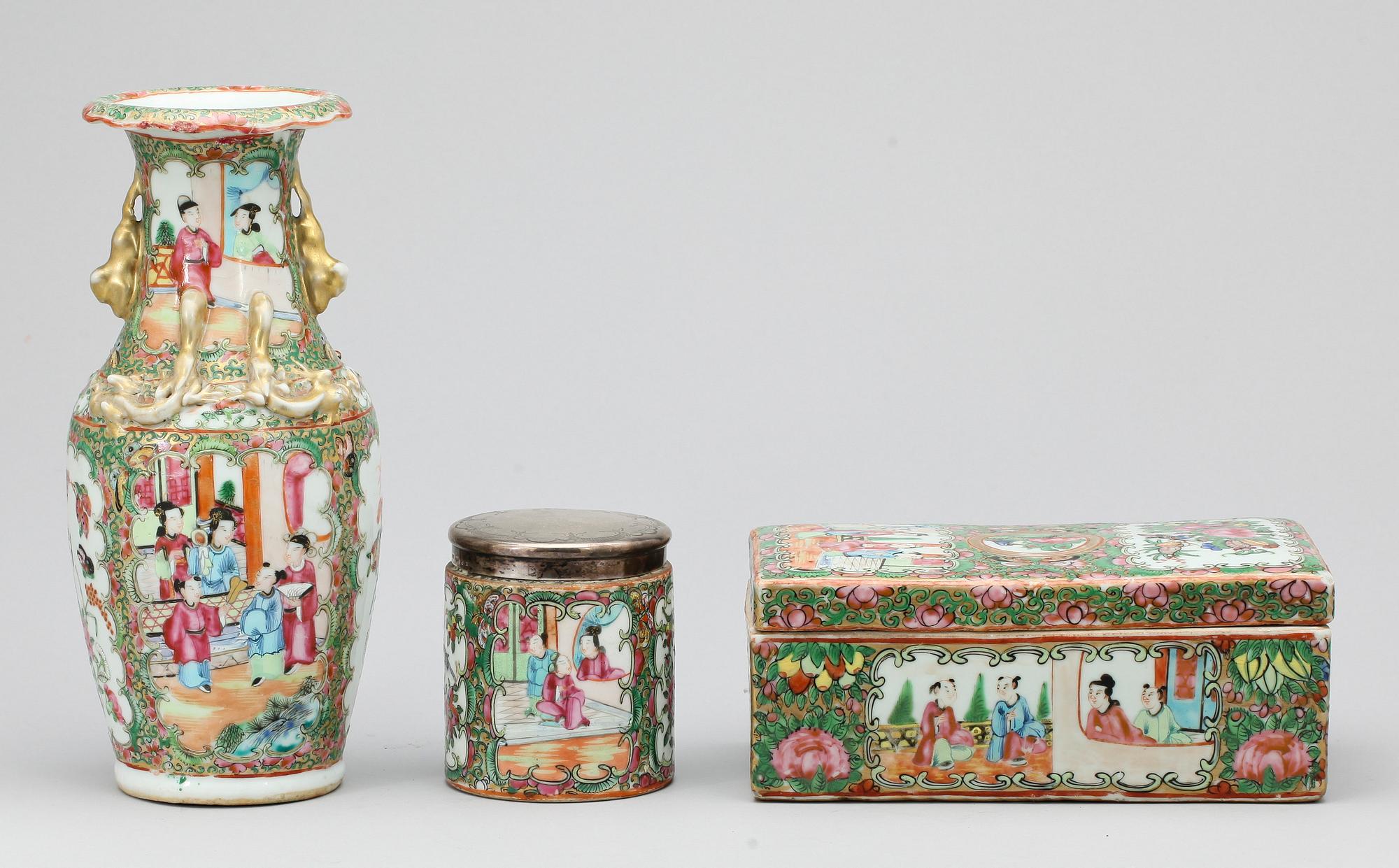 PARTI KANTON, porslin, Kina, 1800 resp 1900-tal.