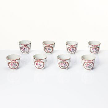 A famille rose tea service, Qing dynasty, Qianlong (1736-95). (18 pieces).