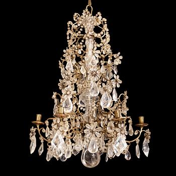 A Baroque-style late 19th century six-light chandelier.