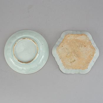 PARTI PORSLIN, 3 delar. Bl a mandarinporslin, 1700-tal.