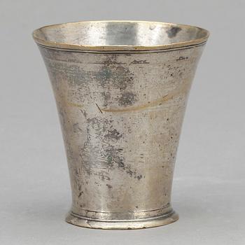 BÄGARE, vitmetall, 1700-tal.