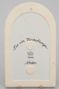 ROSENTHAL, SEINÄLAATTOJA, 4 kpl, keramiikkaa, sign. Björn Winblad, Rosenthal, Studio-Linie, Saksa 1900-luvun loppupuoli.