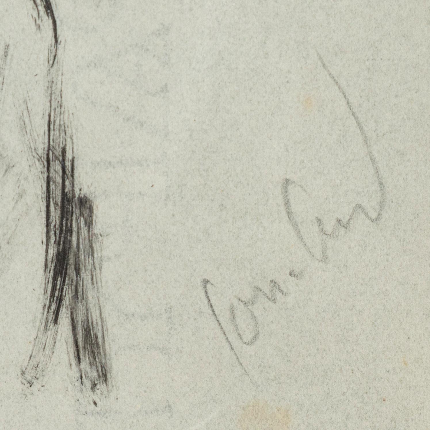 John Jon-And, blandteknik på papper, signerad.