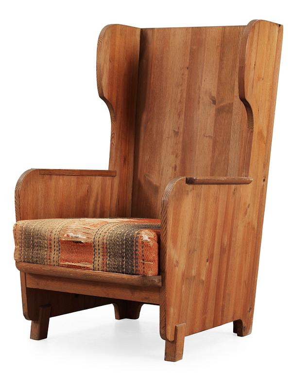 An Axel Einar Hjorth 'Lovö' pine armchair by NK, 1930's.