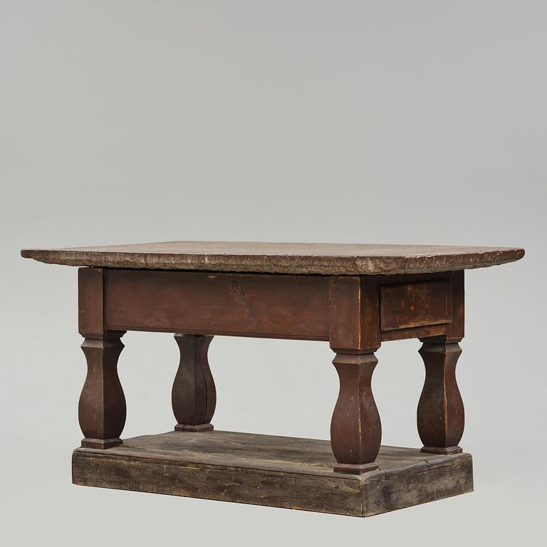A Swedish baroque stone-top table, 18th century.