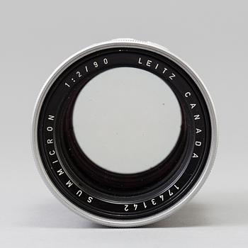 OBJEKTIV, Summicron 1:2/90 nr 1743142, formgivet av Walter Mandler, Leitz Canada. Med visoflex.