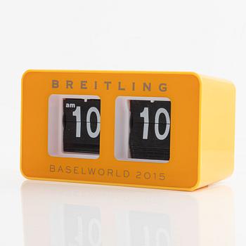Breitling, "Baselworld 2015", table clock, ca 175 x 93 x 70 mm.