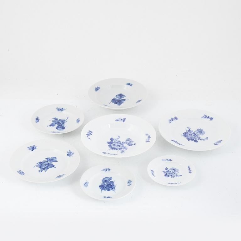 An 80-piece porcelain dinner service, "Blue flower", Royal Copenhagen, Denmark.